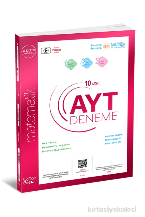 ÜçDörtBeş Yayınları AYT Matematik 10 Adet Deneme