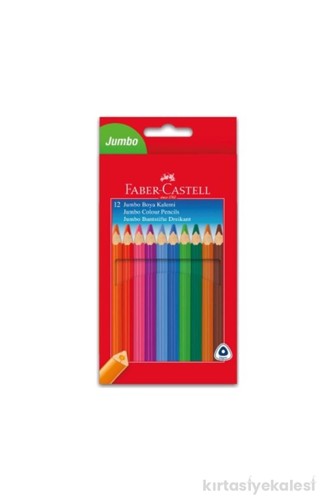 Faber-Castell Jumbo Triangular Üçgen 12'li Kuru Boya Kalemi 31116615