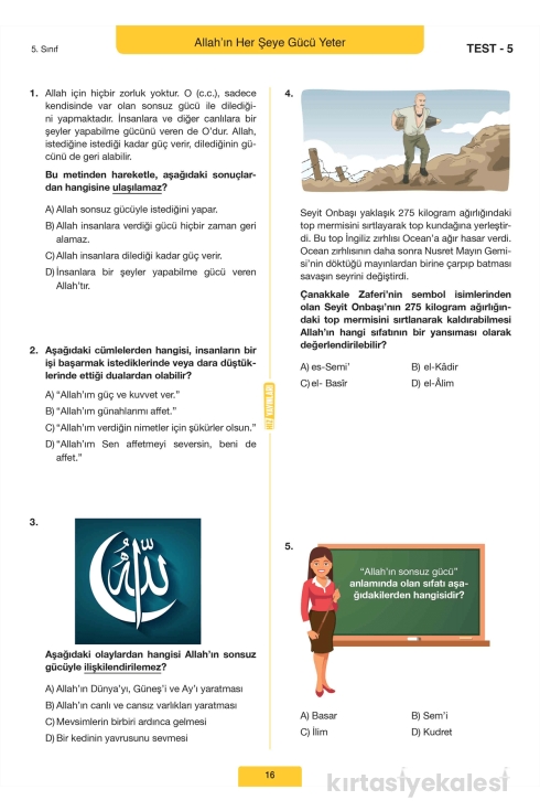 Hız Yayınları 5. Sınıf Din Kültürü ve Ahlak Bilgisi Soru Bankası