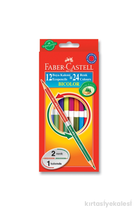 Faber-Castell Bicolor Çift Taraflı Boya Kalemi 24 Renk