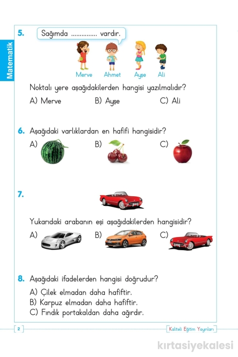 Key Kaliteli Eğitim Yayınları 1. Sınıf Kazanım Test Yaprakları