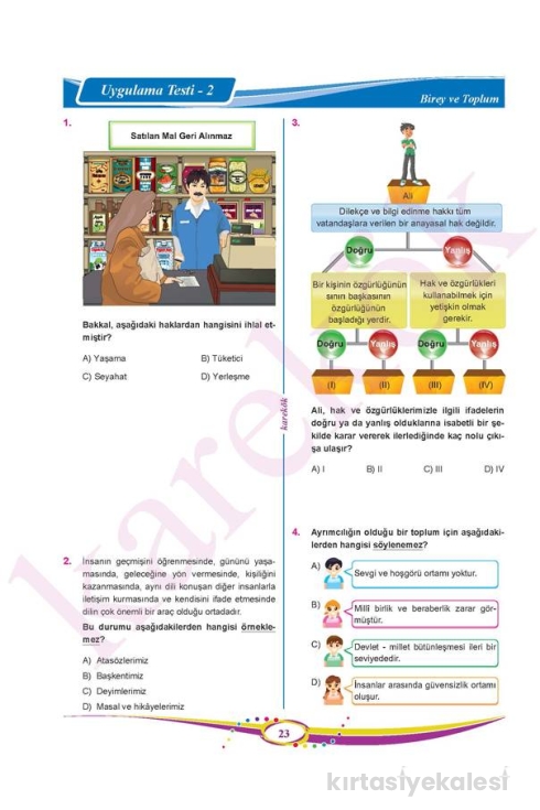 Karekök Yayınları 6. Sınıf Sosyal Bilgiler Soru Bankası