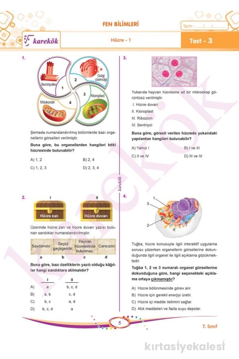 Karekök Yayınları 7. Sınıf Tüm Dersler Soru Bankası