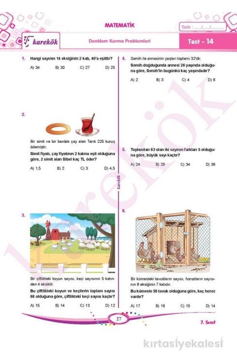 Karekök Yayınları 7. Sınıf Tüm Dersler Soru Bankası