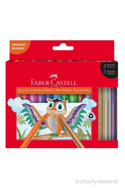Faber-Castell Comfort Serisi Keçeli Kalem 18 Renk 15+3 Metalik Renk 5068155241