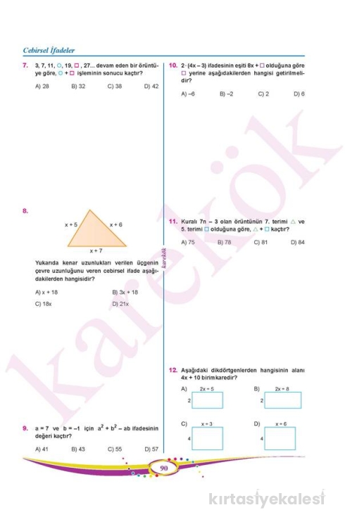 Karekök Yayınları 7. Sınıf Matematik Soru Bankası