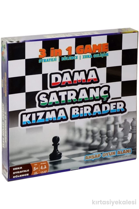 Hobi Eğitim Dünyası Dama, Satranç Kızma Birader 3 in 1 Game