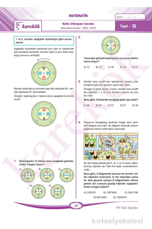 Karekök Yayınları TYT Tüm Dersler Soru Bankası (Sayısal)