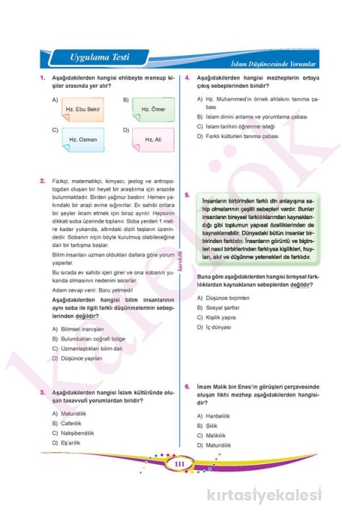 Karekök Yayınları 7. Sınıf Din Kültürü Ve Ahlak Bilgisi Soru Bankası