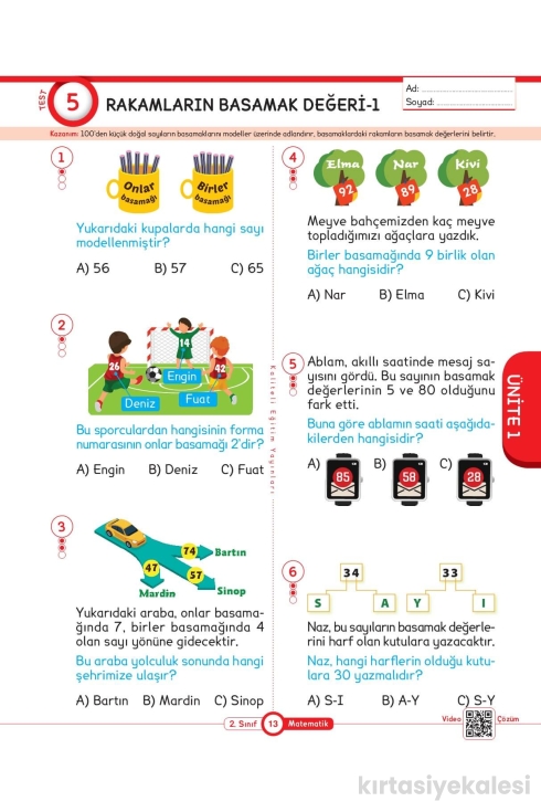 Key Kaliteli Eğitim Yayınları 2. Sınıf Keyi̇fli̇ Matematik Yeni̇ Nesi̇l Soru Bankası