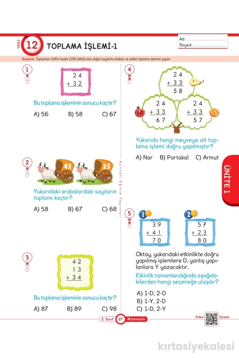 Key Kaliteli Eğitim Yayınları 2. Sınıf Keyi̇fli̇ Matematik Yeni̇ Nesi̇l Soru Bankası