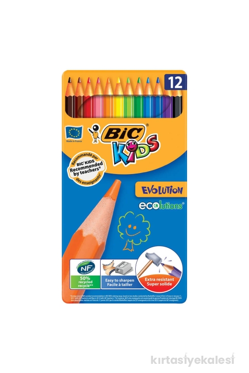 Bic Kids Evolution Kuru Boya Kalemi 12'li Metal 890287