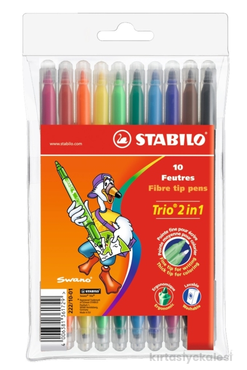 Stabilo Trio 2in1 Çift Uçlu Keçeli Kalem 10 Renk 222/10-01