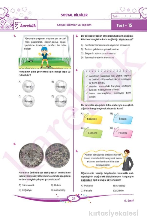 Karekök Yayınları 6. Sınıf Tüm Dersler Soru Bankası