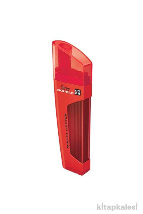 Serve Double Fosforlu Kalem + Kalem Ucu 2B 0.7 mm Kırmızı