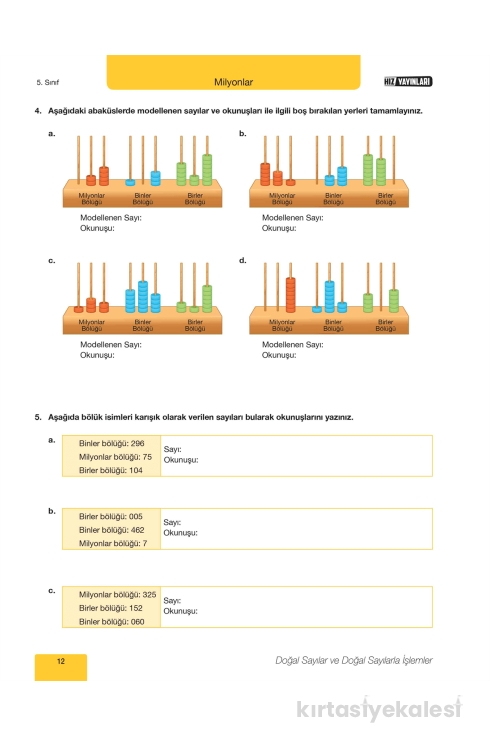 Hız Yayınları 5. Sınıf Matematik Etkinlik Defteri