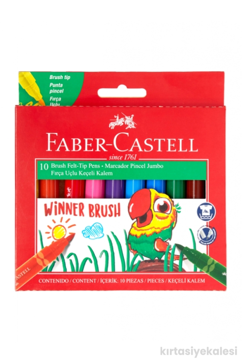 Faber-Castell Winner Brush Fırça Uçlu 10 Renk Keçeli Kalem