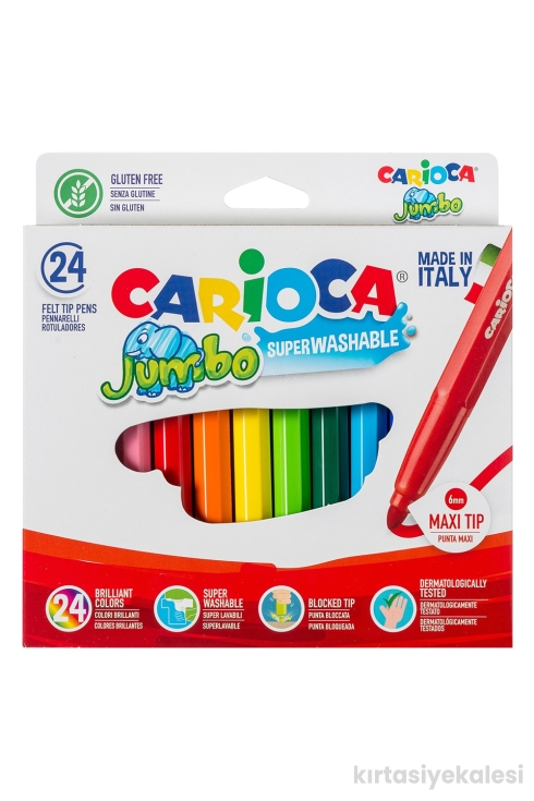 Carioca Jumbo Yıkanabilir Keçeli Boya Kalemi 24 Renk 40570