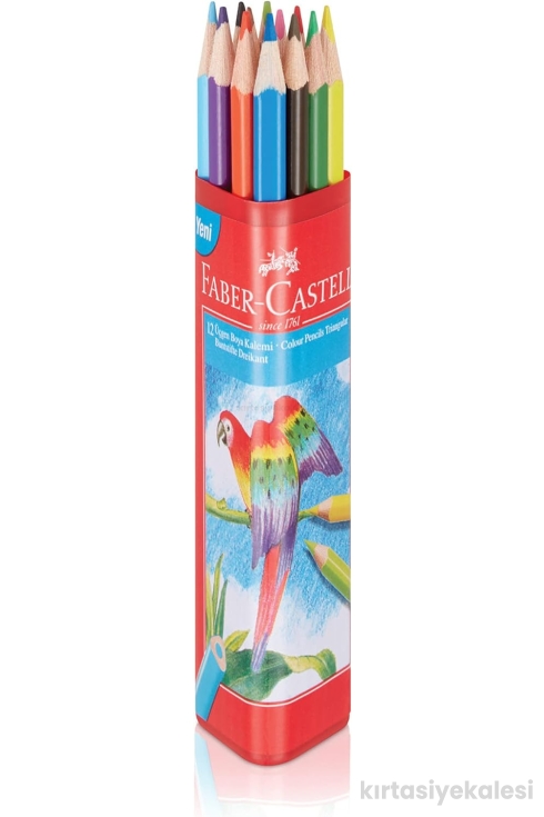 Faber-Castell 12'li Tam Boy Üçgen Kuru Boya Kalemi 113313