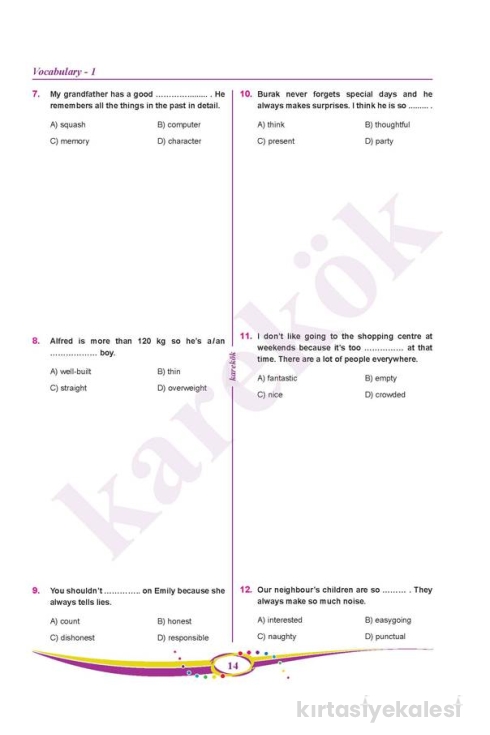 Karekök Yayınları 7. Sınıf İngilizce Soru Bankası