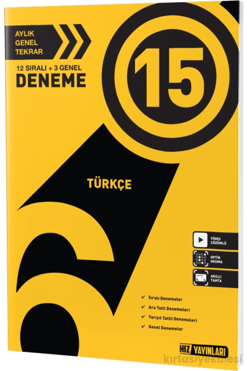 Hız Yayınları 6. Sınıf Türkçe 15'li Deneme