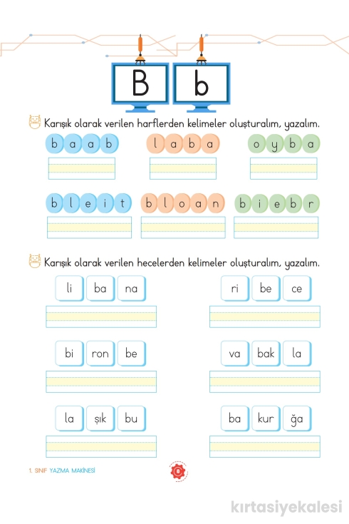 Key Kaliteli Eğitim Yayınları 1. Sınıf Yazma Makinesi