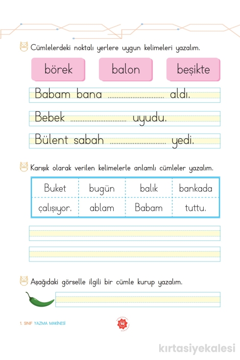 Key Kaliteli Eğitim Yayınları 1. Sınıf Yazma Makinesi