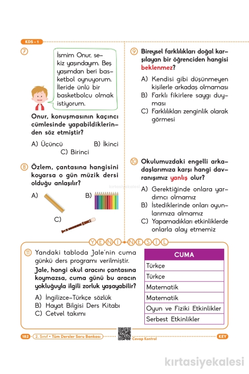 Key Kaliteli Eğitim Yayınları 2. Sınıf Güç Bende Tüm Dersler Soru Bankası