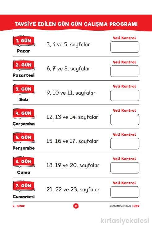 Key Kaliteli Eğitim Yayınları 2. Sınıf Keyifli Kasım Ara Tatil Kitabım