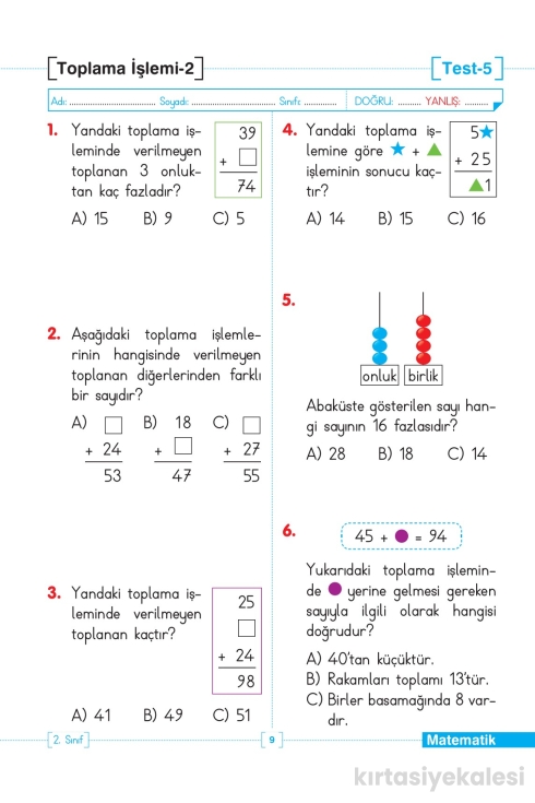 Key Kaliteli Eğitim Yayınları 2. Sınıf Tüm Dersler Test Yapraklarım