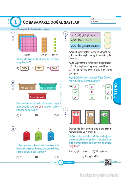 Key Kaliteli Eğitim Yayınları 3. Sınıf Keyi̇fli̇ Matematik Yeni̇ Nesi̇l Soru Bankası