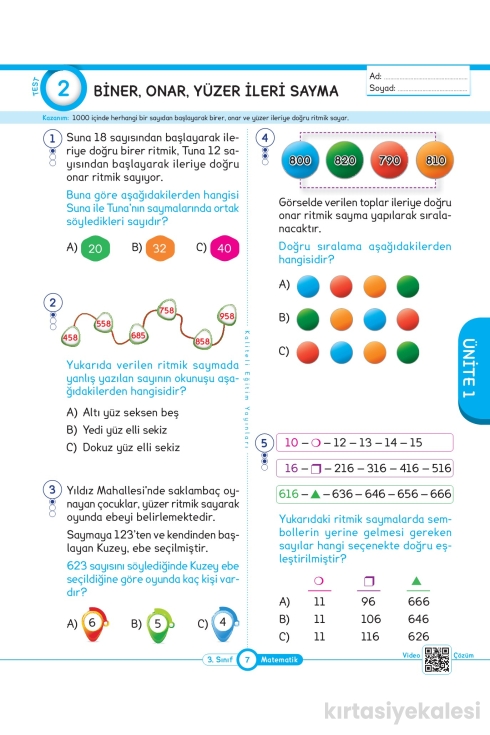 Key Kaliteli Eğitim Yayınları 3. Sınıf Keyi̇fli̇ Matematik Yeni̇ Nesi̇l Soru Bankası