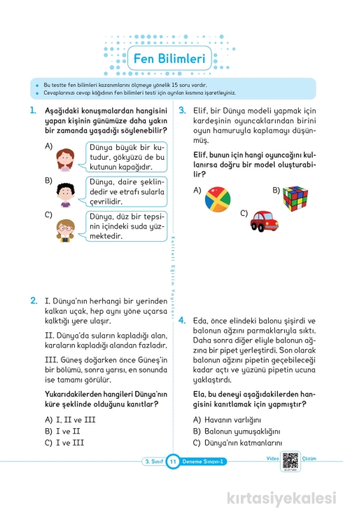 Key Kaliteli Eğitim Yayınları 3. Sınıf Keyi̇fli̇ Yeni̇ Nesi̇l 6'lı Deneme Sınavı