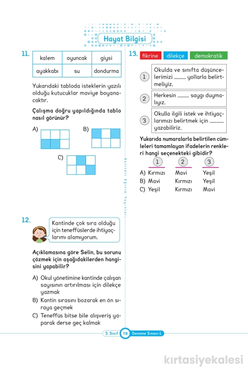 Key Kaliteli Eğitim Yayınları 3. Sınıf Keyi̇fli̇ Yeni̇ Nesi̇l 6'lı Deneme Sınavı