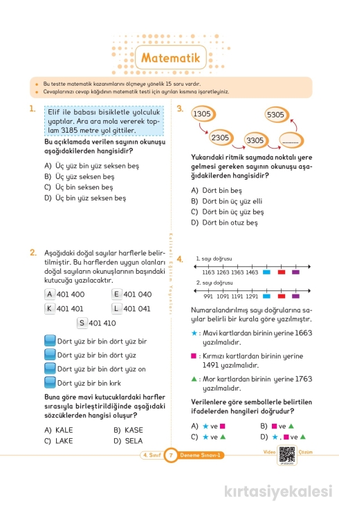 Key Kaliteli Eğitim Yayınları 4. Sınıf Keyi̇fli̇ Yeni̇ Nesi̇l 6'lı Deneme Sınavı