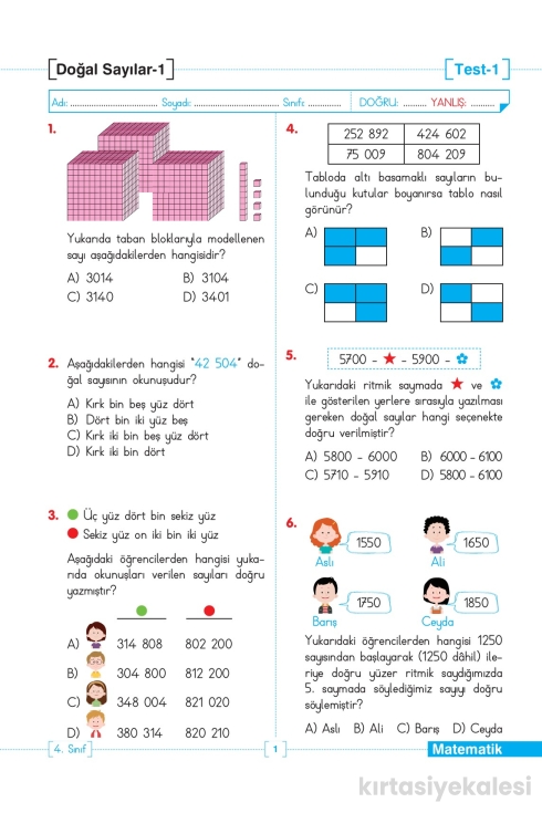 Key Kaliteli Eğitim Yayınları 4. Sınıf Tüm Dersler Test Yapraklarım