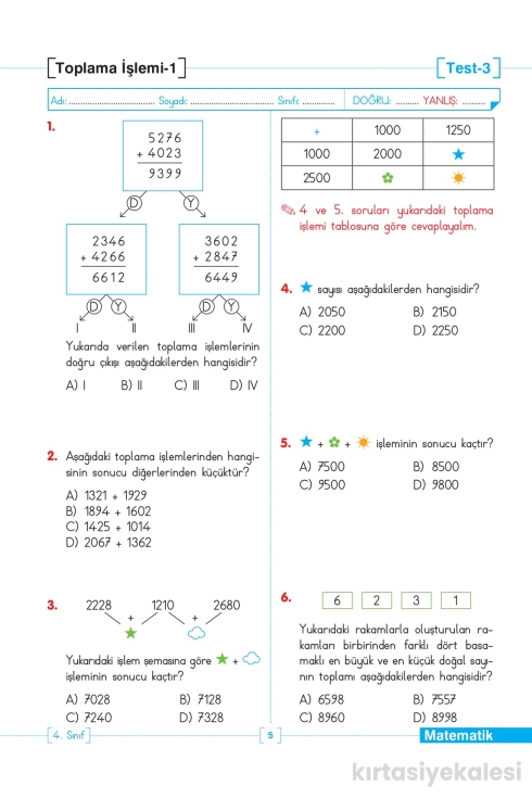 Key Kaliteli Eğitim Yayınları 4. Sınıf Tüm Dersler Test Yapraklarım