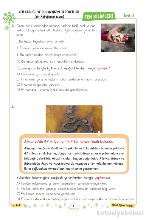 Key Kaliteli Eğitim Yayınları 4. Sınıf Keyifli Yarıyıl Tatil Seti