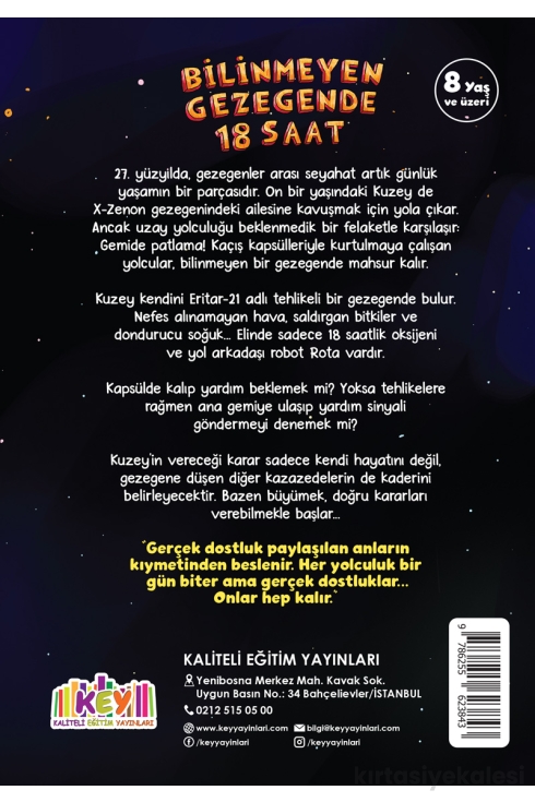 Key Kaliteli Eğitim Yayınları Bilinmeyen Gezegende 18 Saat