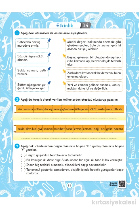 Key Kaliteli Eğitim Yayınları Karikatürlerle Atasözleri