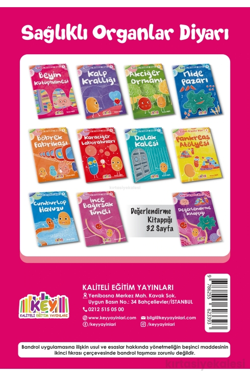 Key Kaliteli Eğitim Yayınları Sağlıklı Organlar Diyarı Hikaye Seti 10 Kitap