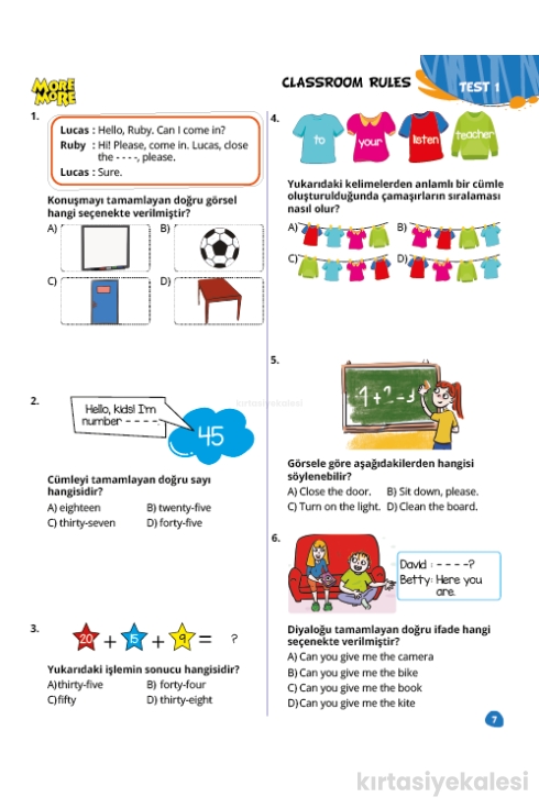 Kurmay ELT 4. Sınıf More & More Fenomen Test Book Worksheets