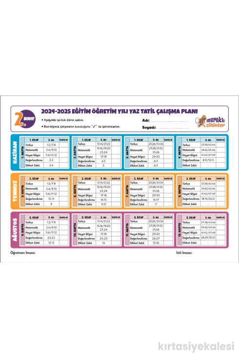 Meraklı Zihinler 2. Sınıf Hafta Hafta Yaz Tatil Seti