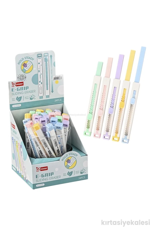 Mikro E-Grip Sürgülü Silgi Pastel Renkler