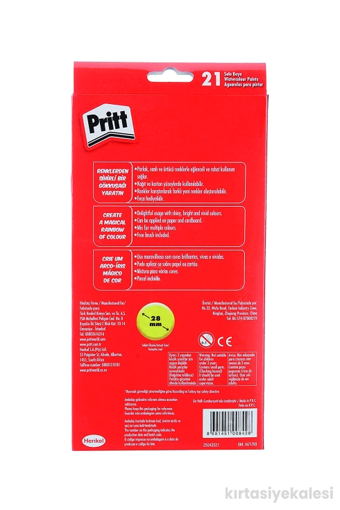 Pritt Sulu Boya 21 Renk Büyük Tablet