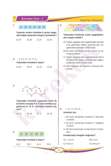 Karekök Yayınları 5. Sınıf Matematik Soru Bankası