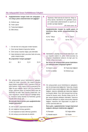 Karekök Yayınları 7. Sınıf Din Kültürü Ve Ahlak Bilgisi Soru Bankası