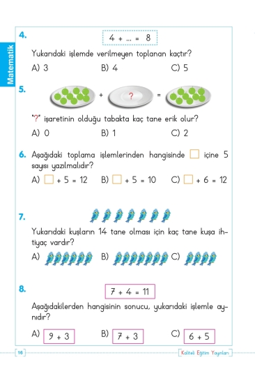 Key Kaliteli Eğitim Yayınları 1. Sınıf Kazanım Test Yaprakları