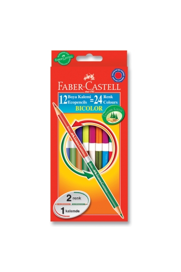 Faber-Castell Bicolor Çift Taraflı Boya Kalemi 24 Renk