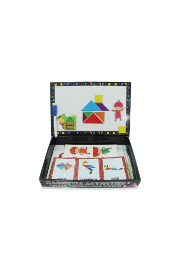 Laço Kids Manyetik Tangram Puzzle Yazı Tahtası Aktivite 50 Parça